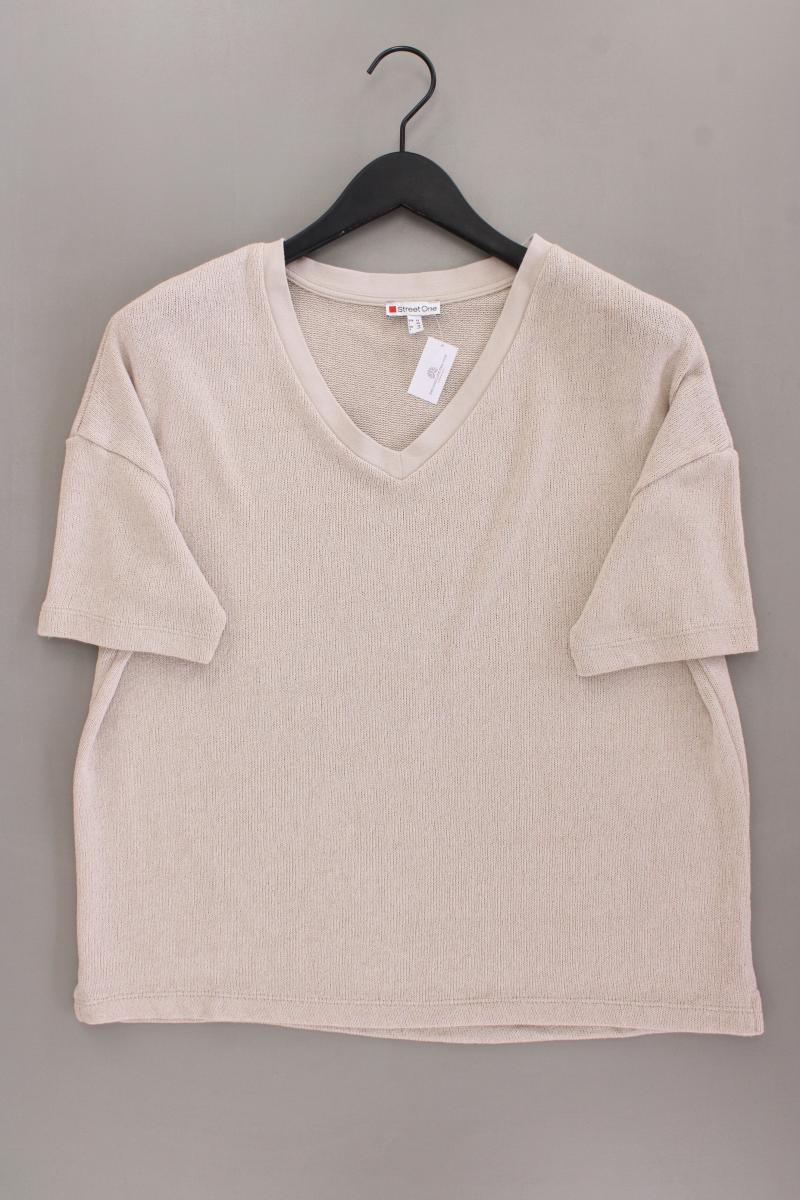 Street One Strickshirt Gr. 42 Kurzarm creme