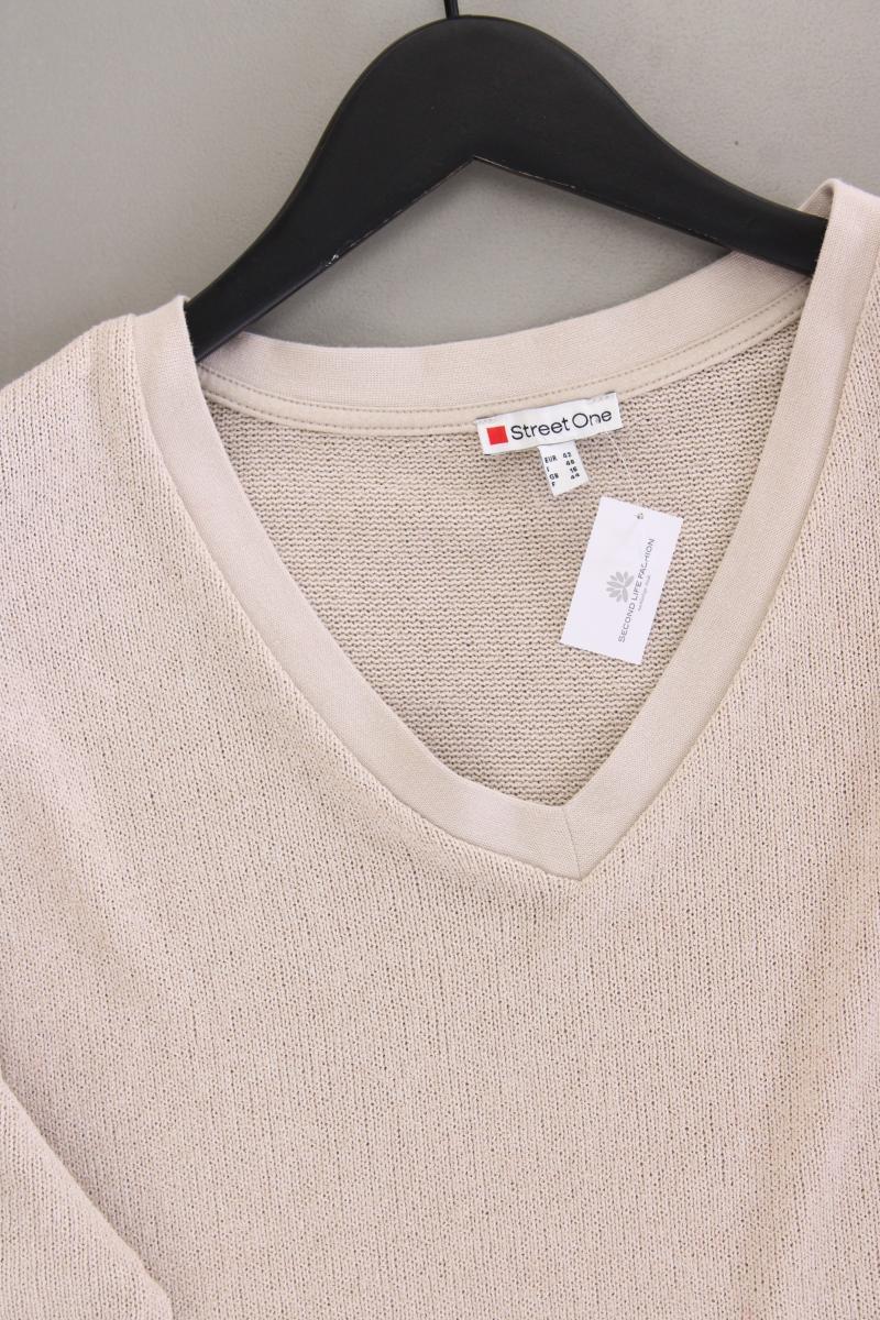 Street One Strickshirt Gr. 42 Kurzarm creme
