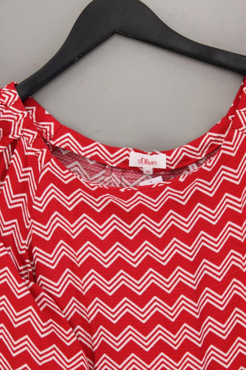 s.Oliver Classic Bluse Gr. 44 geometrisches Muster neuwertig 3/4 Ärmel rot