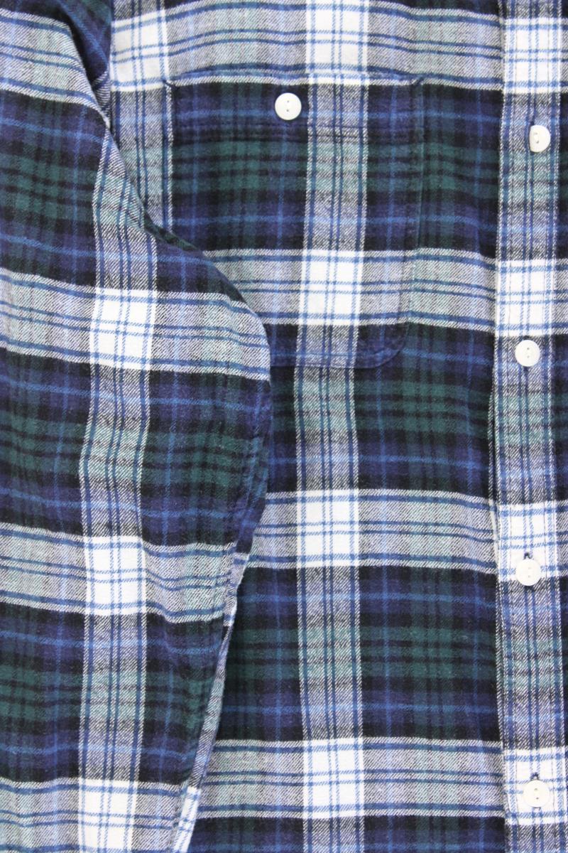 GAP Karohemd für Herren Gr. XL kariert Langarm blau aus Baumwolle