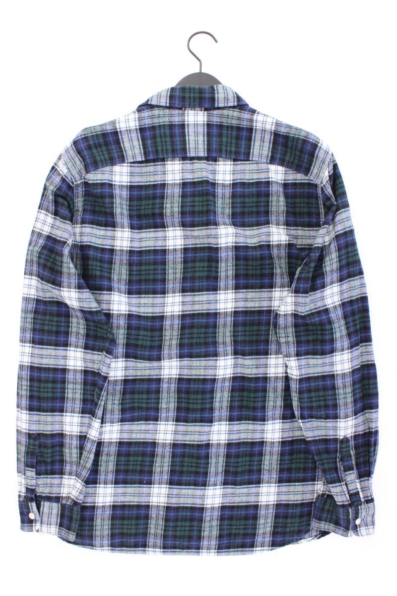 GAP Karohemd für Herren Gr. XL kariert Langarm blau aus Baumwolle