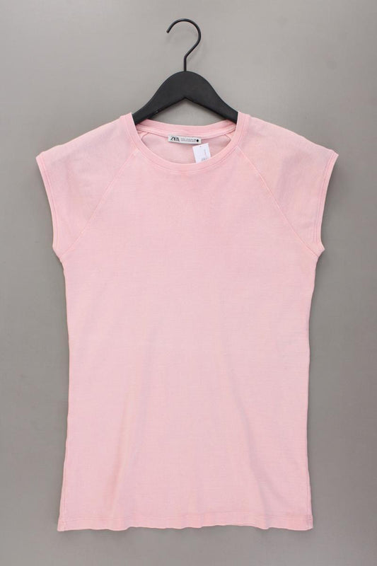 Zara T-Shirt Gr. L Kurzarm rosa aus Baumwolle