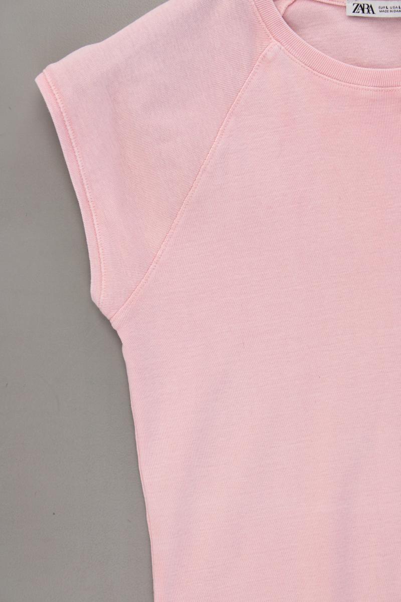 Zara T-Shirt Gr. L Kurzarm rosa aus Baumwolle