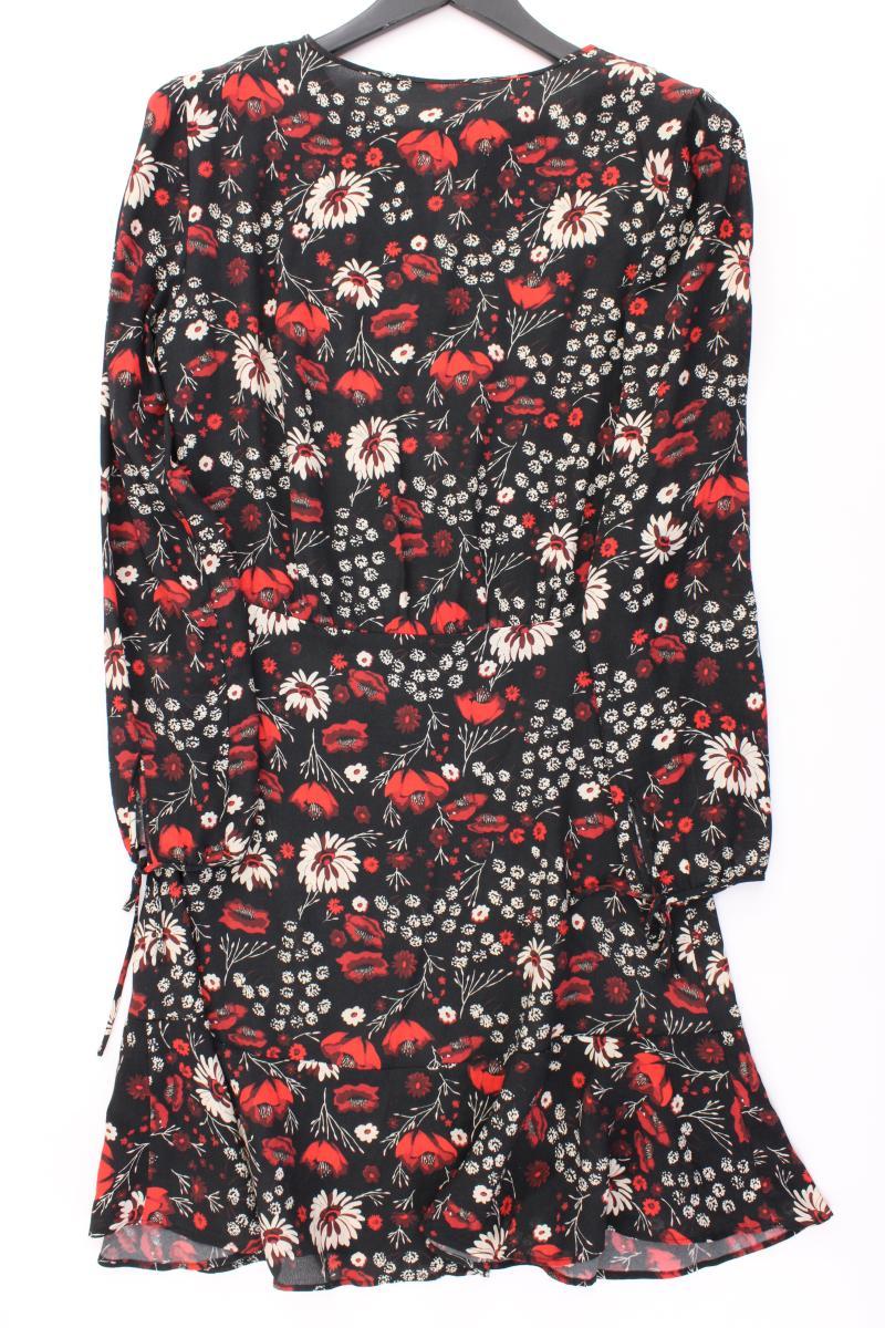 Langarmkleid Gr. 36 mit Blumenmuster mehrfarbig