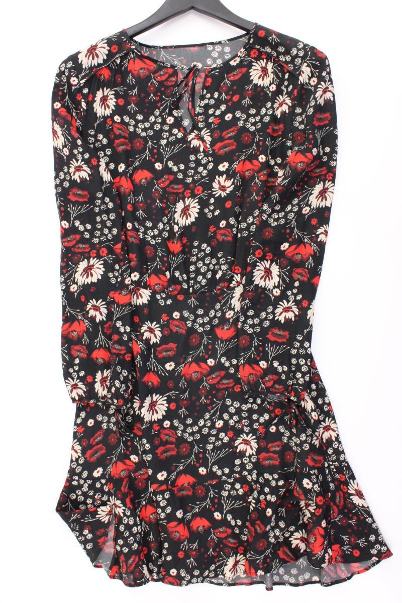 Langarmkleid Gr. 36 mit Blumenmuster mehrfarbig