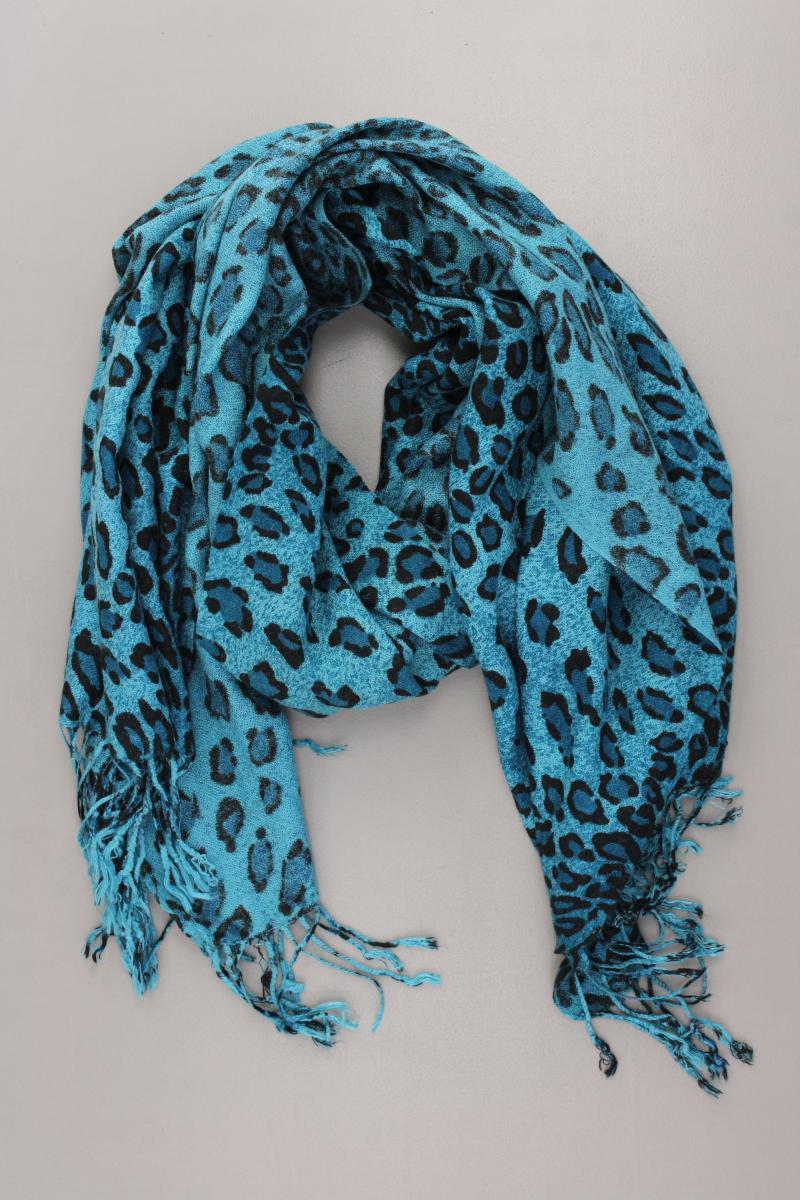 Schal mit Tierdruck blau
