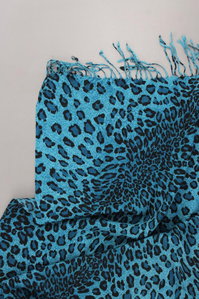Schal mit Tierdruck blau