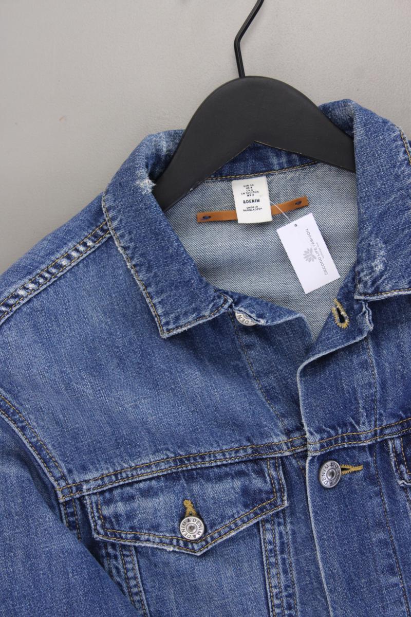 &Denim Jeansjacke Gr. 34 blau aus Baumwolle