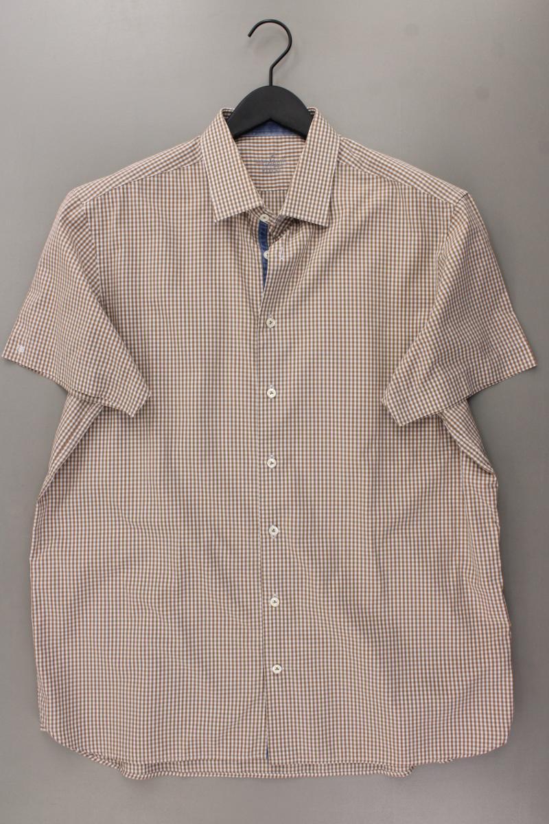 van Laack Karohemd für Herren Gr. Hemdgröße 44 kariert Kurzarm braun