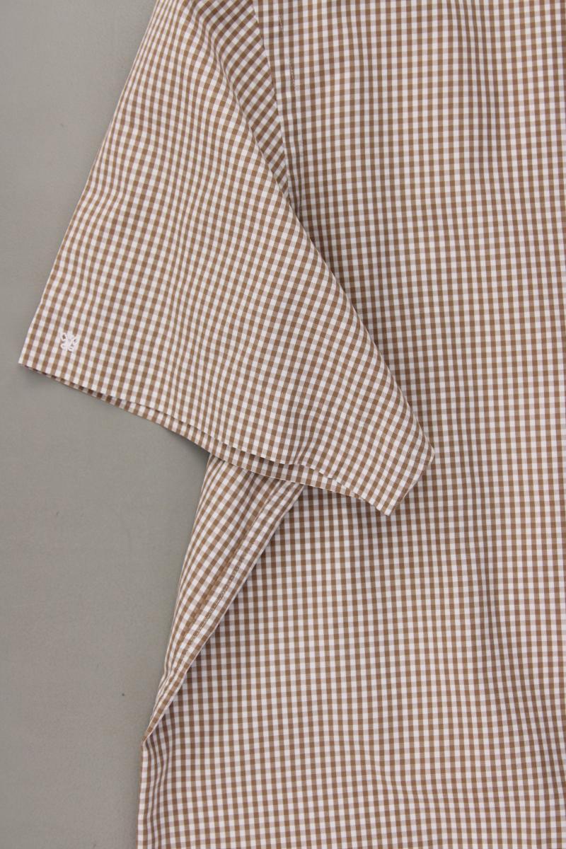 van Laack Karohemd für Herren Gr. Hemdgröße 44 kariert Kurzarm braun