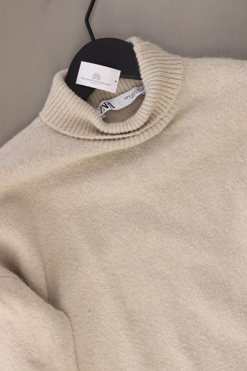 Zara Rollkragenpullover Gr. S creme aus Polyester