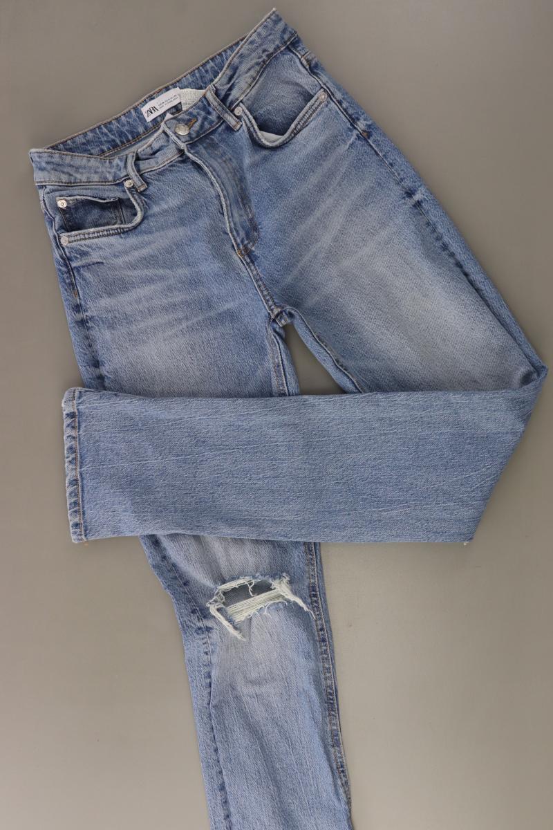 Zara Straight Jeans Gr. 36 blau aus Baumwolle