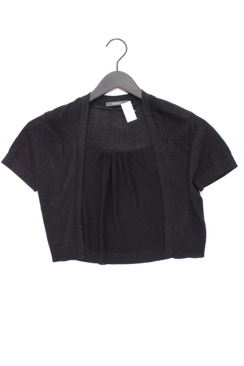 Esprit Bolero Jäckchen Gr. M Kurzarm mit Glitzer schwarz aus Viskose