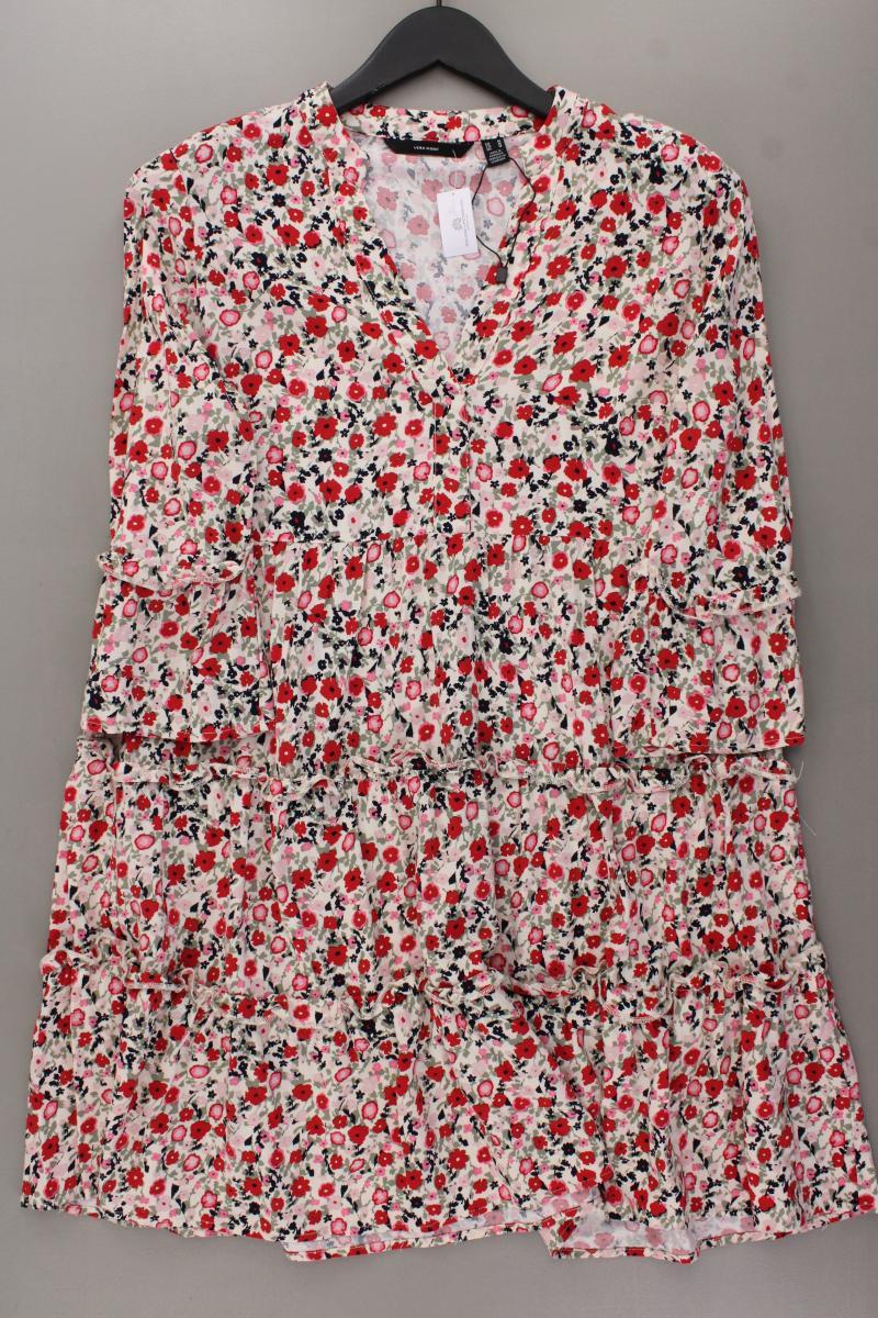 Vero Moda Sommerkleid Gr. M mit Blumenmuster 3/4 Ärmel rot aus Viskose