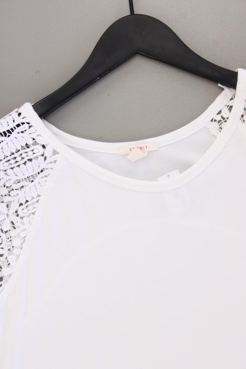 Esprit T-Shirt Gr. M Kurzarm weiß aus Baumwolle