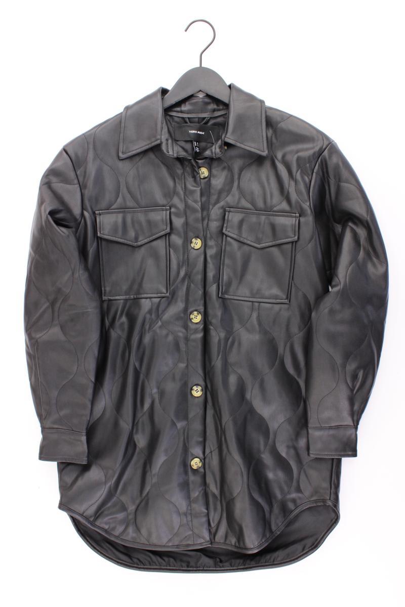 Vero Moda Steppjacke Lederoptik Gr. XS neuwertig schwarz aus Polyester