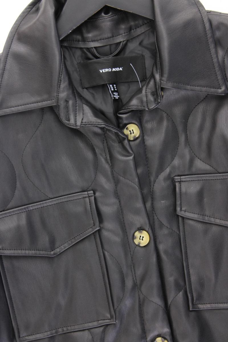 Vero Moda Steppjacke Lederoptik Gr. XS neuwertig schwarz aus Polyester