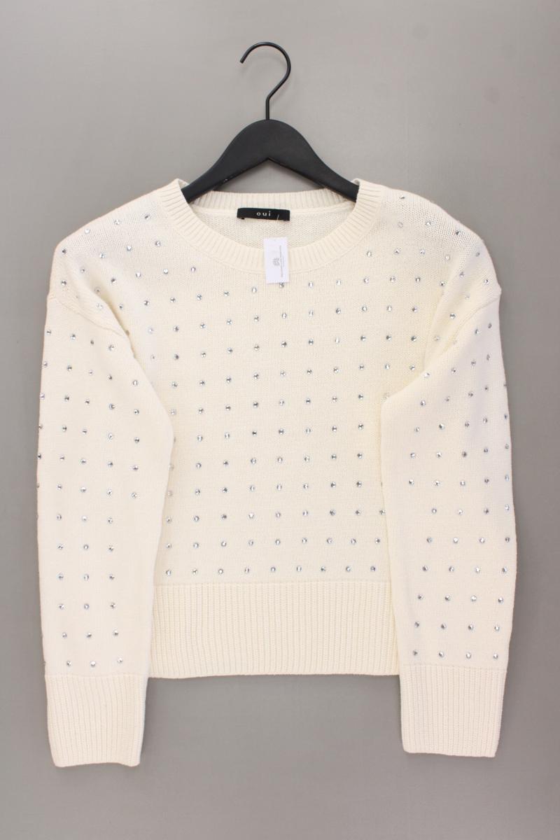Oui Feinstrickpullover Gr. 38 neuwertig creme aus Baumwolle
