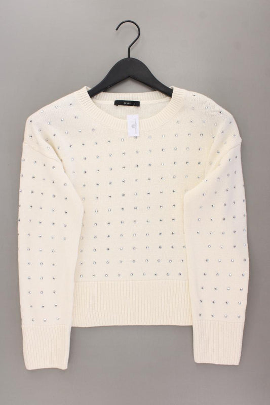 Oui Feinstrickpullover Gr. 38 neuwertig creme aus Baumwolle