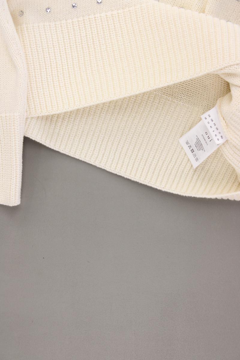 Oui Feinstrickpullover Gr. 38 neuwertig creme aus Baumwolle