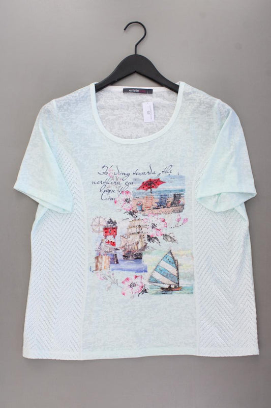 estelle jolie Printshirt Gr. 44 neuwertig Kurzarm grün aus Viskose