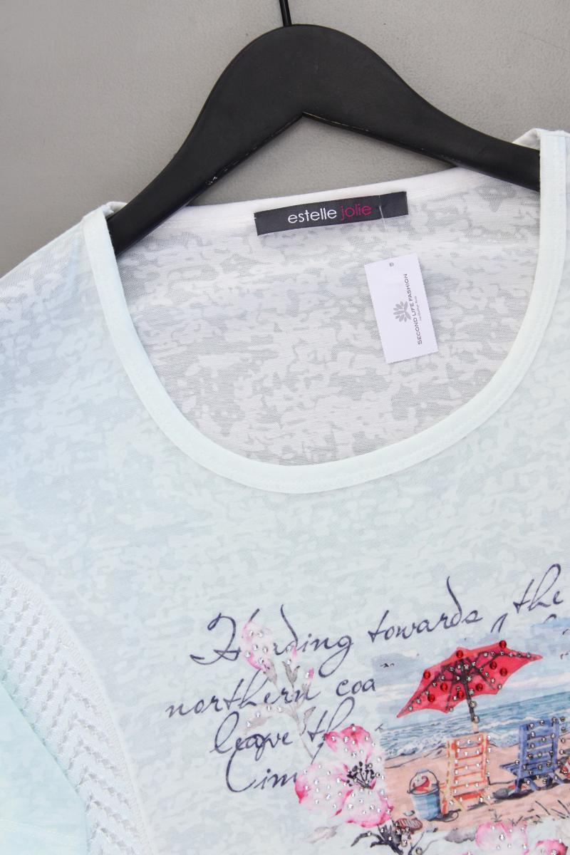 estelle jolie Printshirt Gr. 44 neuwertig Kurzarm grün aus Viskose