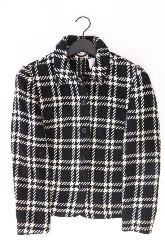 Verse Wolljacke Gr. 36 geometrisches Muster schwarz aus Schurwolle