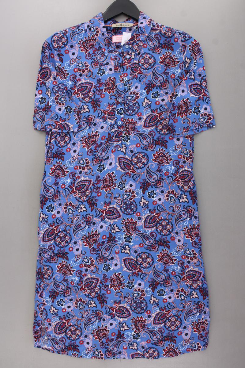 Smith & Soul Kurzarmkleid Gr. S mit Paisleymuster blau aus Viskose