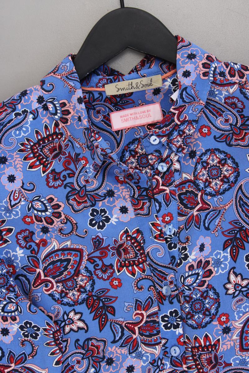 Smith & Soul Kurzarmkleid Gr. S mit Paisleymuster blau aus Viskose