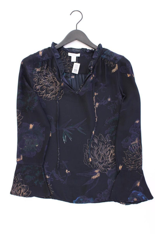 Carolina Belle Bluse Gr. S mit Blumenmuster Langarm blau