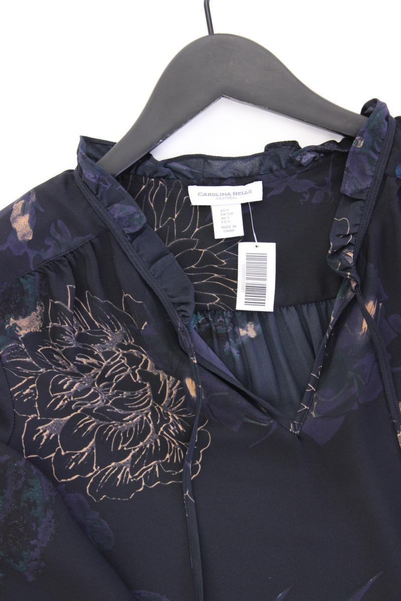 Carolina Belle Bluse Gr. S mit Blumenmuster Langarm blau