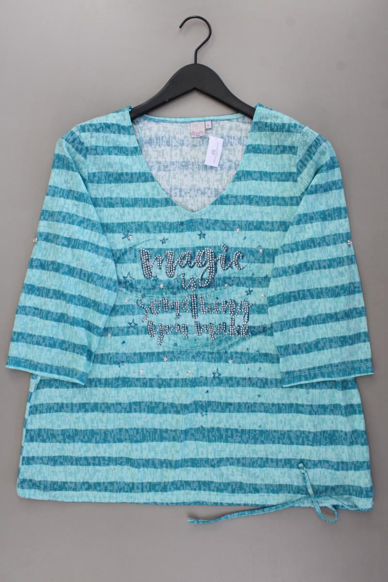 Liberty Ringelshirt Gr. XL gestreift 3/4 Ärmel türkis aus Polyester