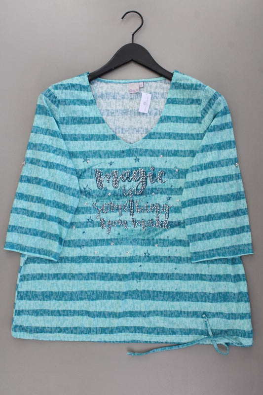 Liberty Ringelshirt Gr. XL gestreift 3/4 Ärmel türkis aus Polyester