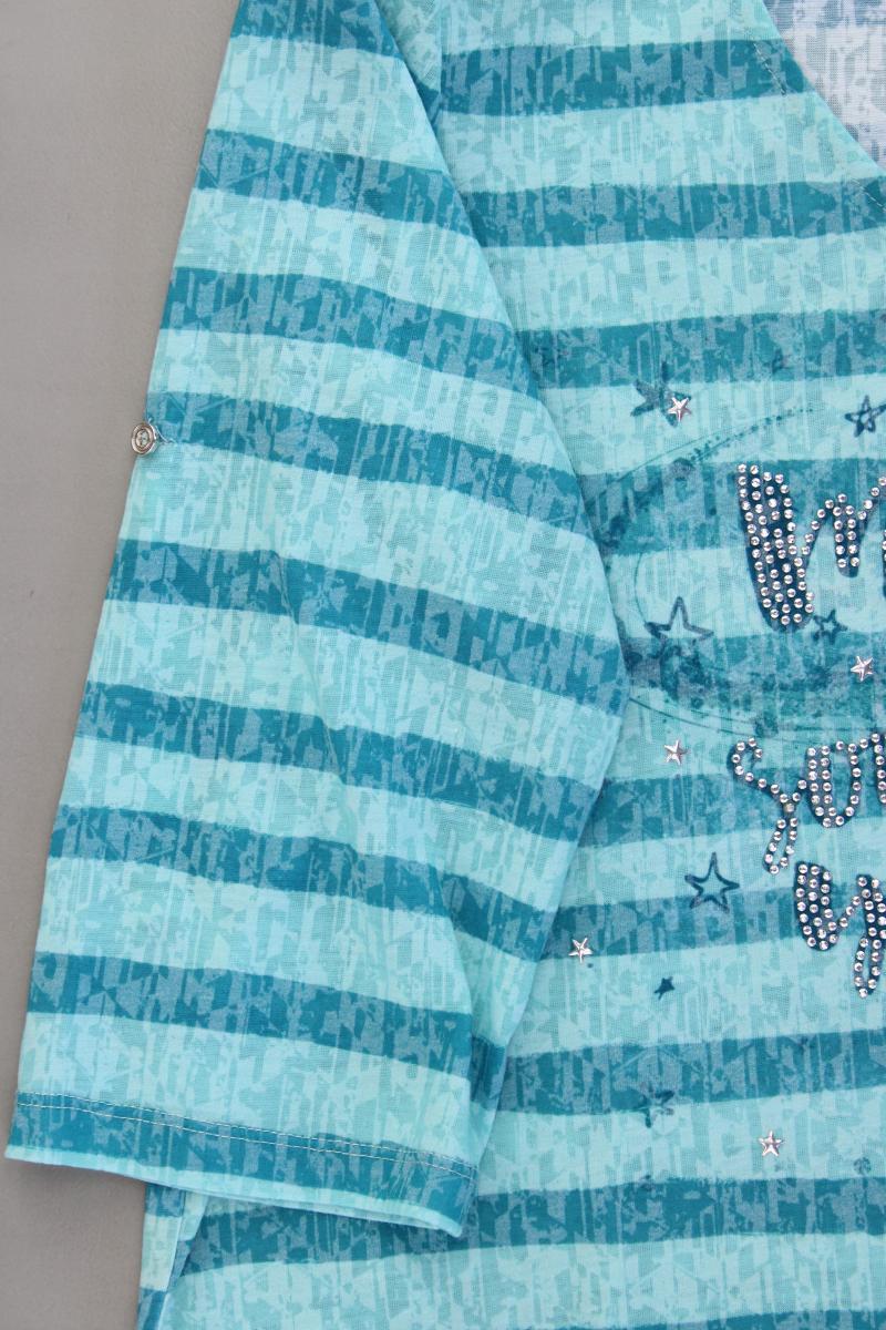 Liberty Ringelshirt Gr. XL gestreift 3/4 Ärmel türkis aus Polyester