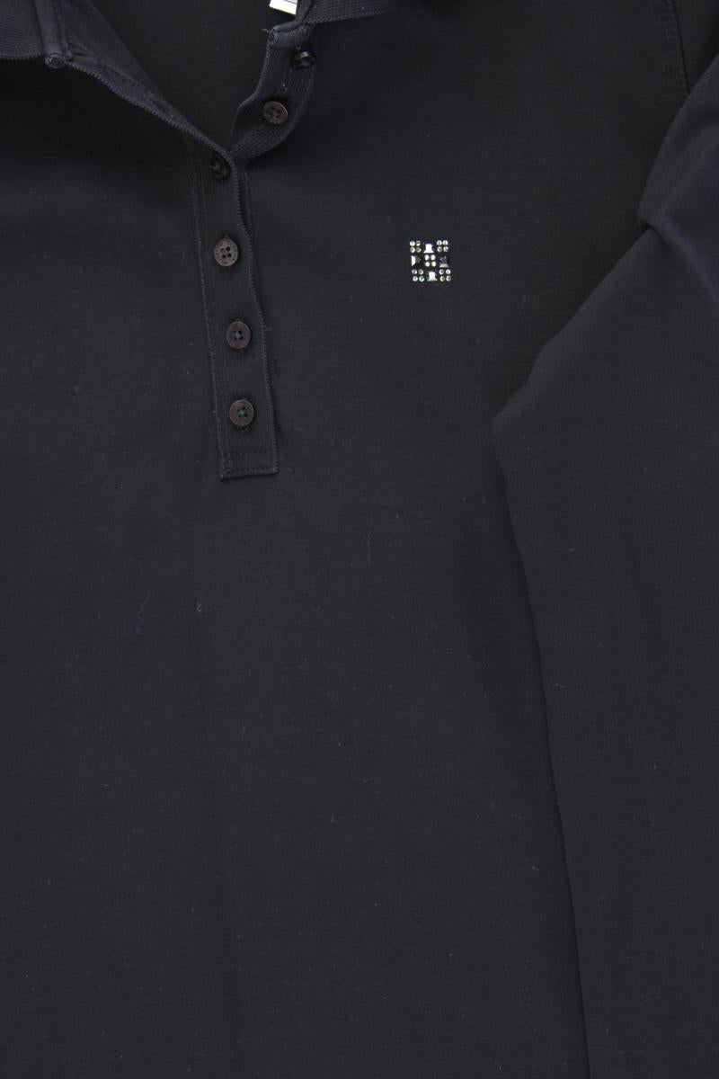 CLARINA Poloshirt Gr. 40 Langarm schwarz aus Baumwolle