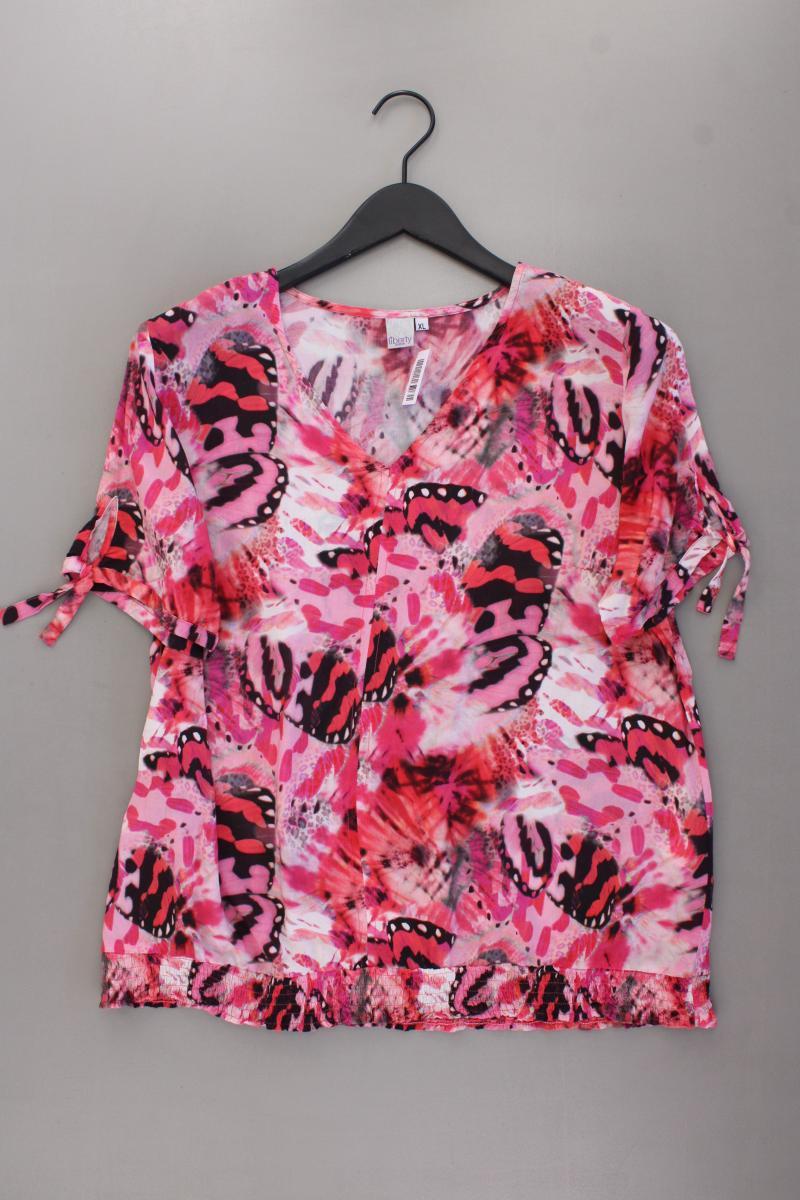 Liberty Bluse mit Schmetterlingsmuster Gr. XL neuwertig Kurzarm pink aus Viskose
