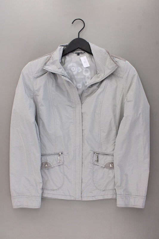 BARBARA LEBEK Übergangsjacke Gr. 40 gestreift grau aus Polyester