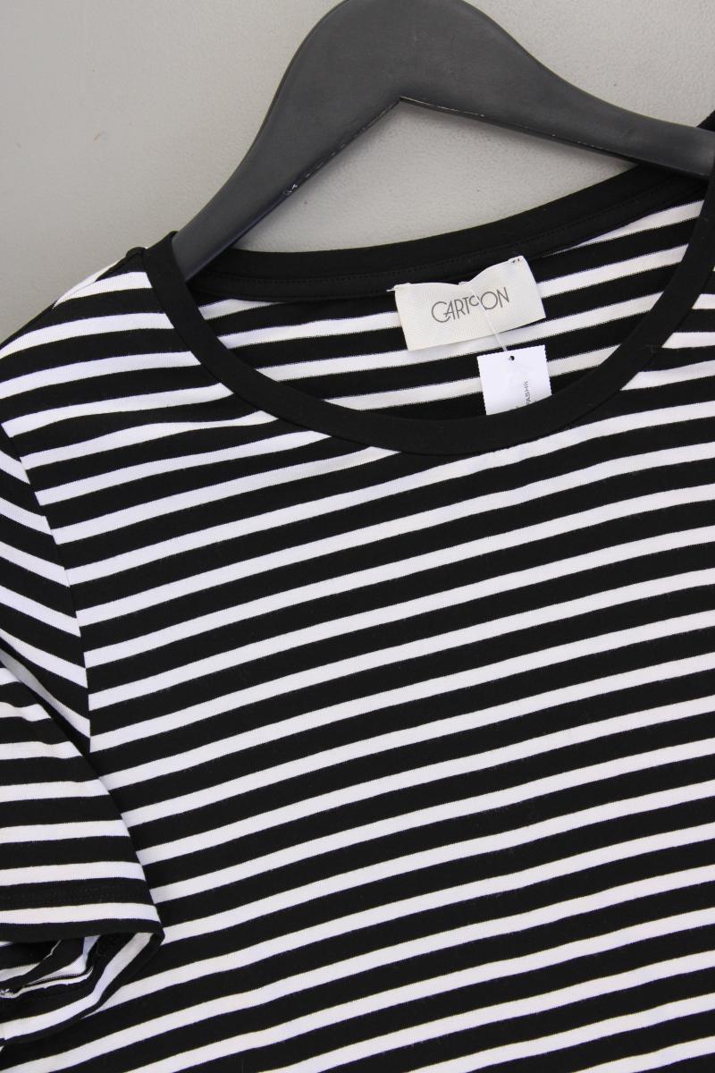Cartoon Jerseykleid Gr. 40 gestreift Kurzarm schwarz aus Viskose