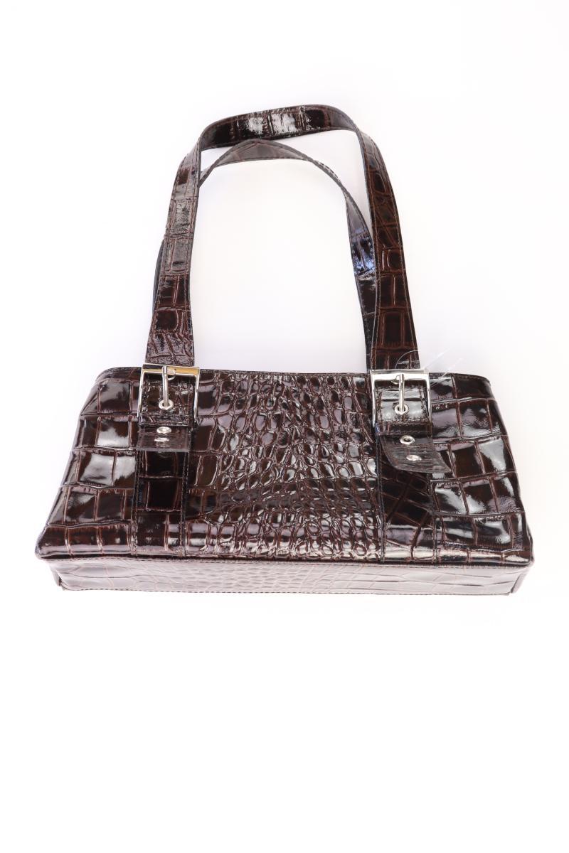 Henkeltasche mit Tierdruck braun aus Leder