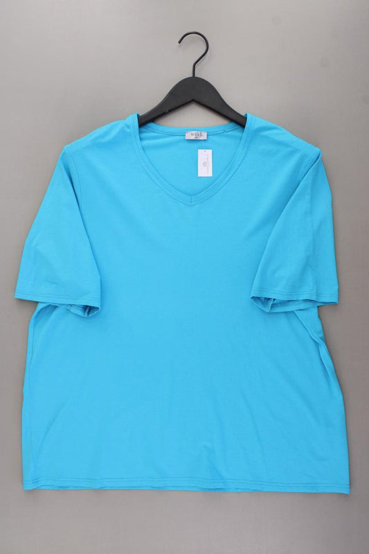 Seidel Shirt mit V-Ausschnitt Gr. 48 neuwertig Kurzarm türkis aus Viskose