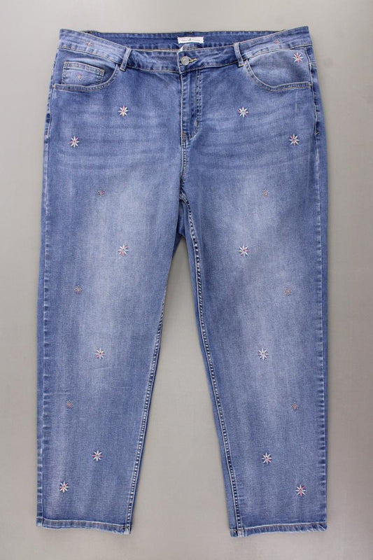 Cassis & Paprika Regular Jeans Gr. 54 mit Blumenmuster neuwertig blau