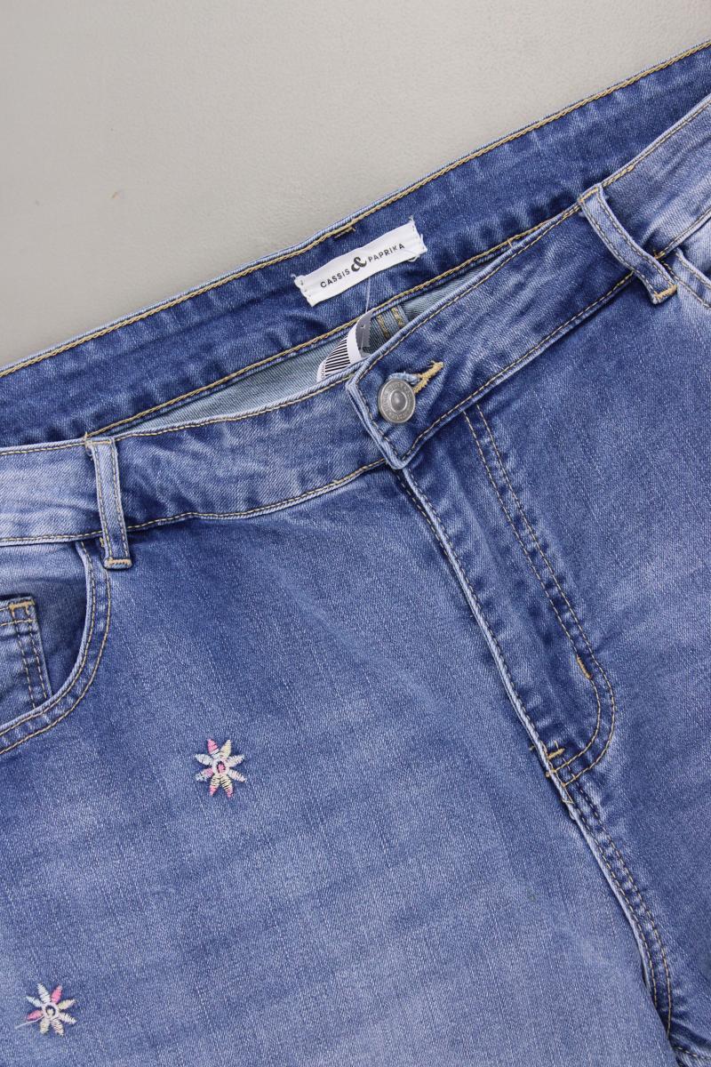 Cassis & Paprika Regular Jeans Gr. 54 mit Blumenmuster neuwertig blau