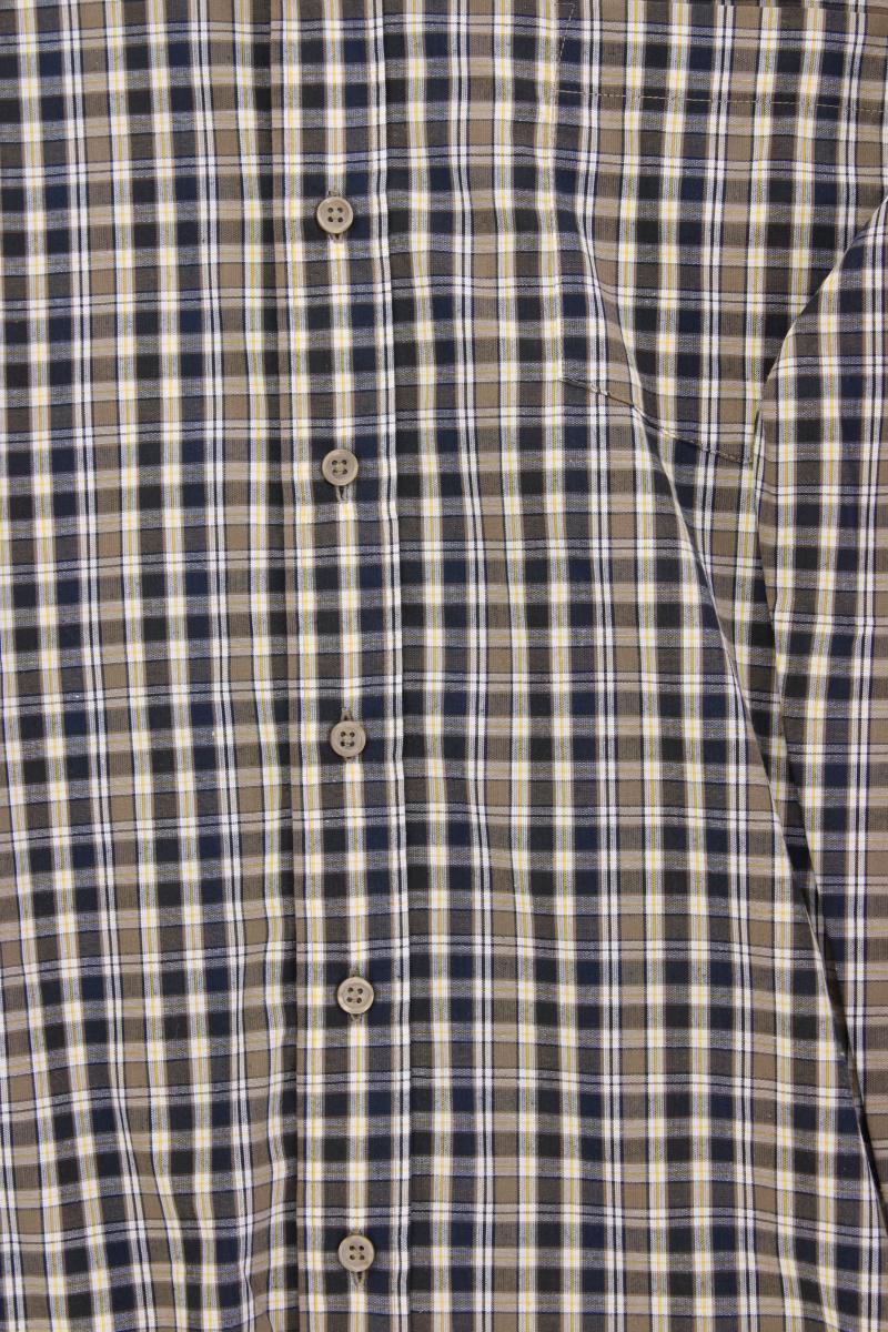 Luciano Hemd für Herren Gr. Hemdgröße 43/44 kariert Langarm braun aus Polyester