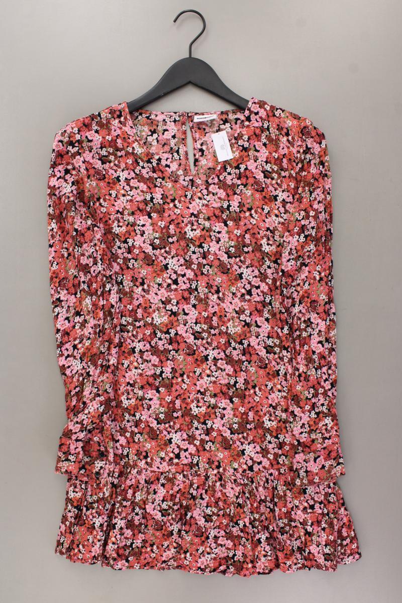 Noisy May Langarmkleid Gr. S mit Blumenmuster rot aus Viskose