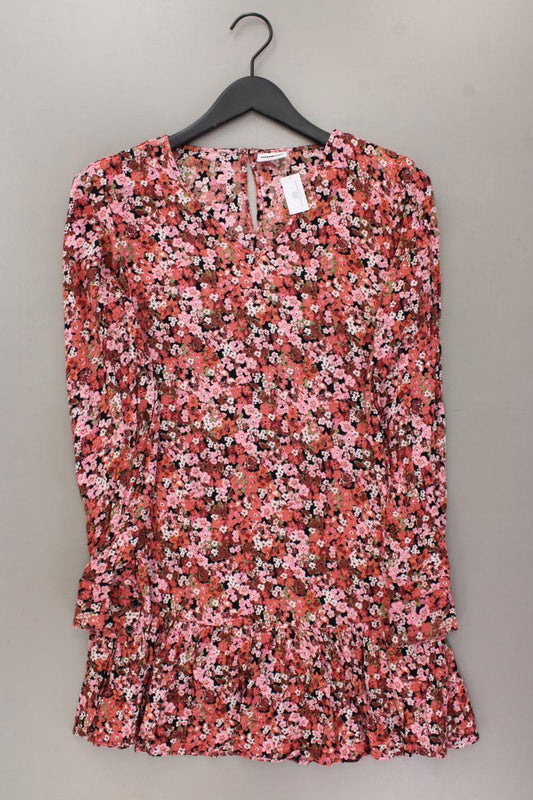Noisy May Langarmkleid Gr. S mit Blumenmuster rot aus Viskose