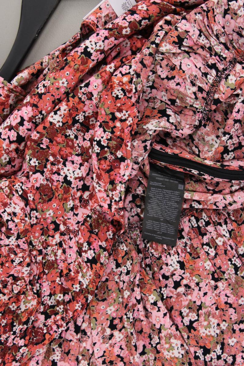 Noisy May Langarmkleid Gr. S mit Blumenmuster rot aus Viskose