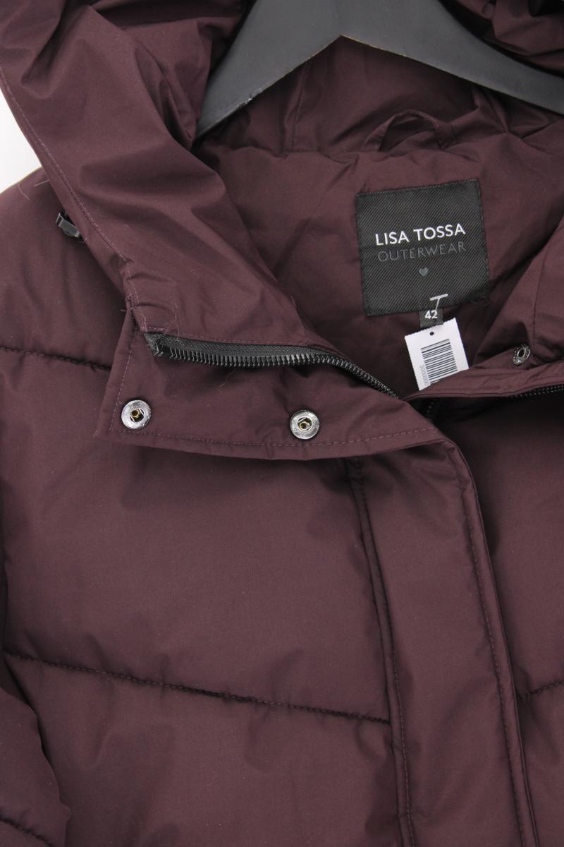 Lisa Tossa Wintermantel Gr. 42 neuwertig lila aus Polyester