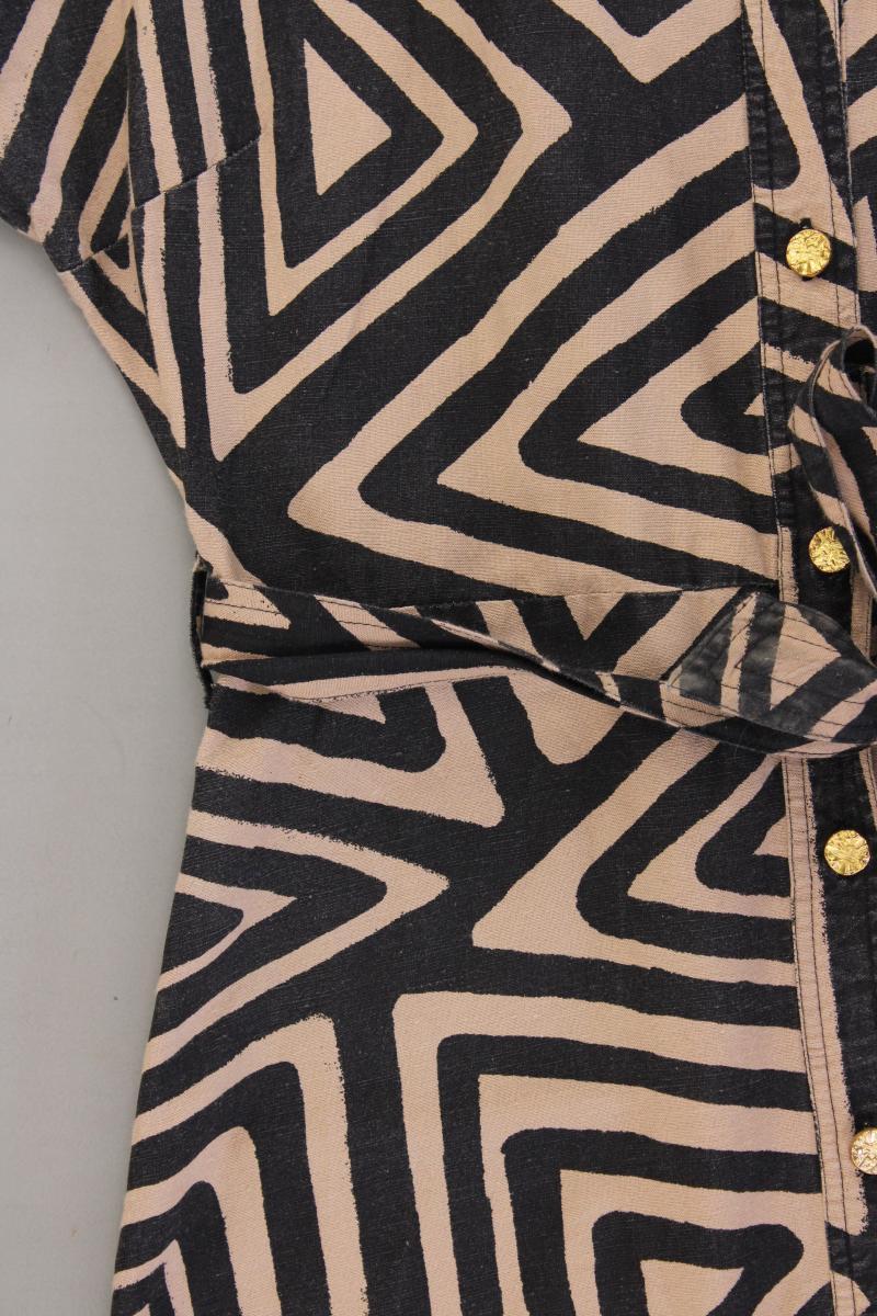 New Look Kurzarmkleid Gr. 36 geometrisches Muster mit Gürtel braun