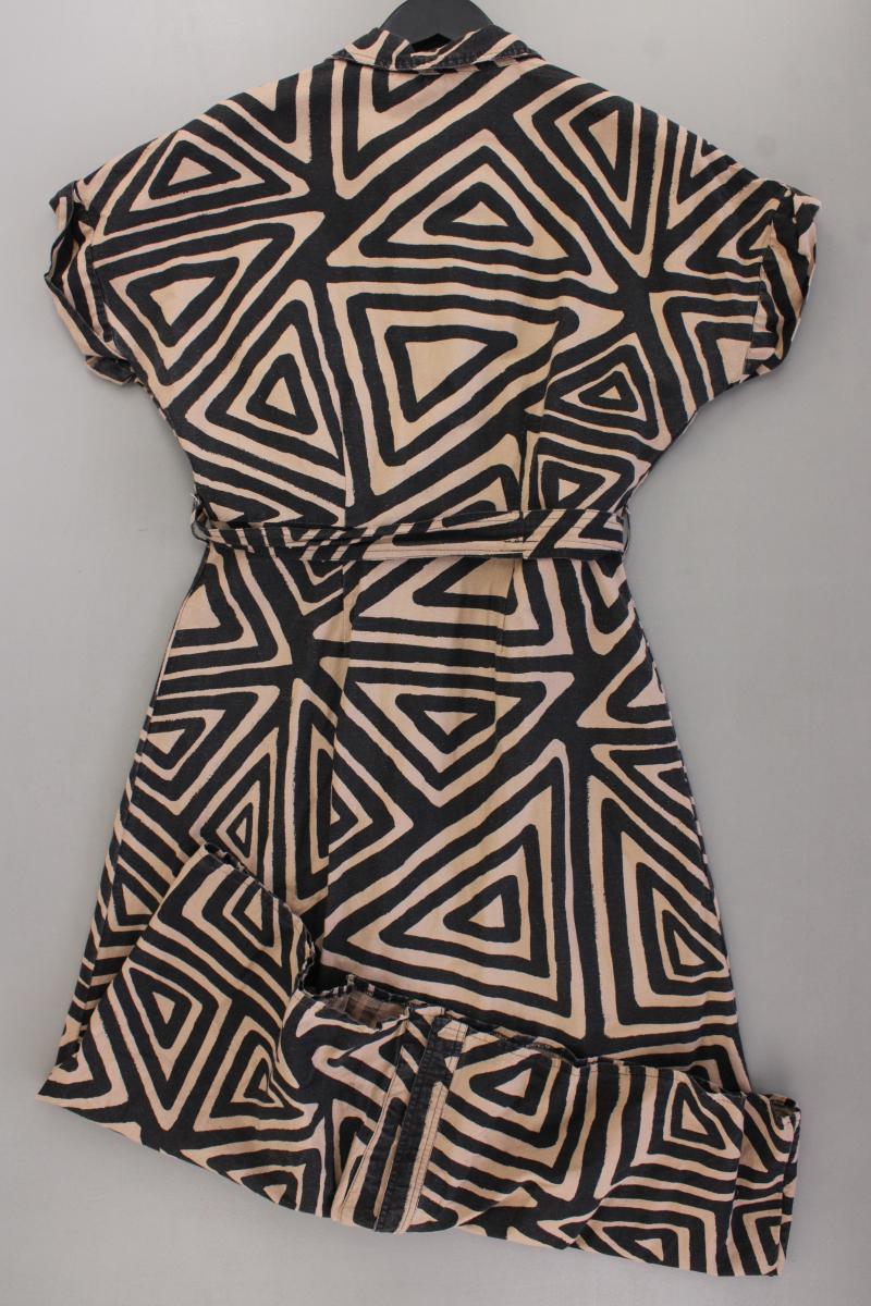 New Look Kurzarmkleid Gr. 36 geometrisches Muster mit Gürtel braun