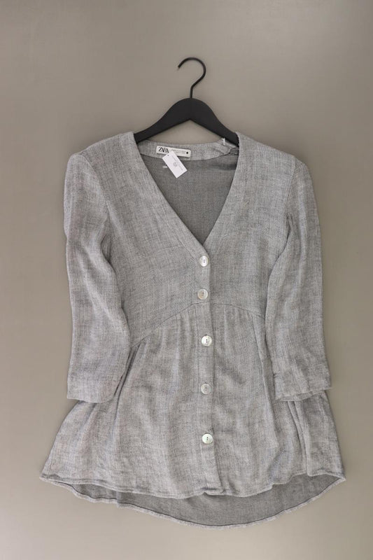 Zara Regular Bluse Gr. S 3/4 Ärmel grau aus Viskose